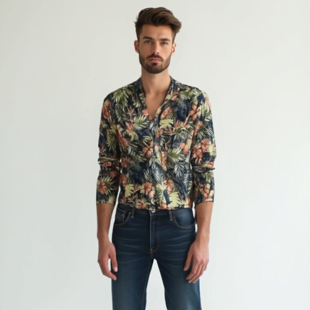 ❤️ TORI RICHARD Floral Long Sleeve Shirt XL